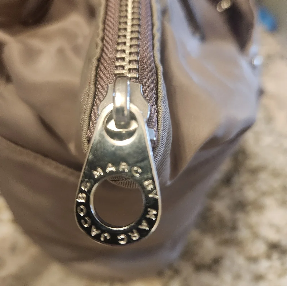 Marc by Marc Jacobs Handbag, Nylon, Elizababy Diaper Baby Tote, Tan Gray GUC
